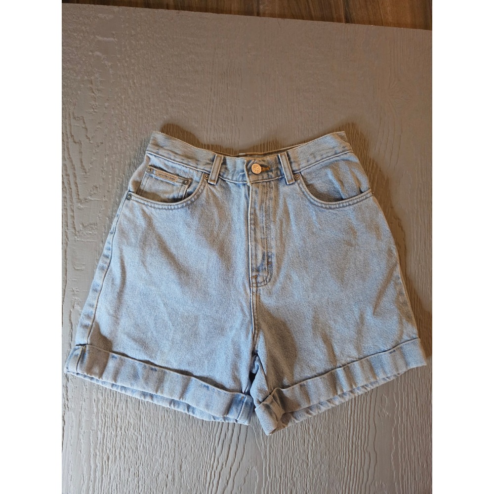 Calvin Klein Jeans Womens Light Wash High Waisted Cuffed Denim Shorts Size 6